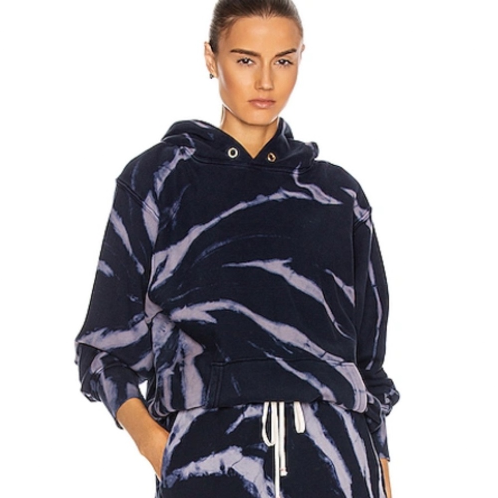 Les Tien - Navy & Mauve tie-dye hoodie - S (NWT)